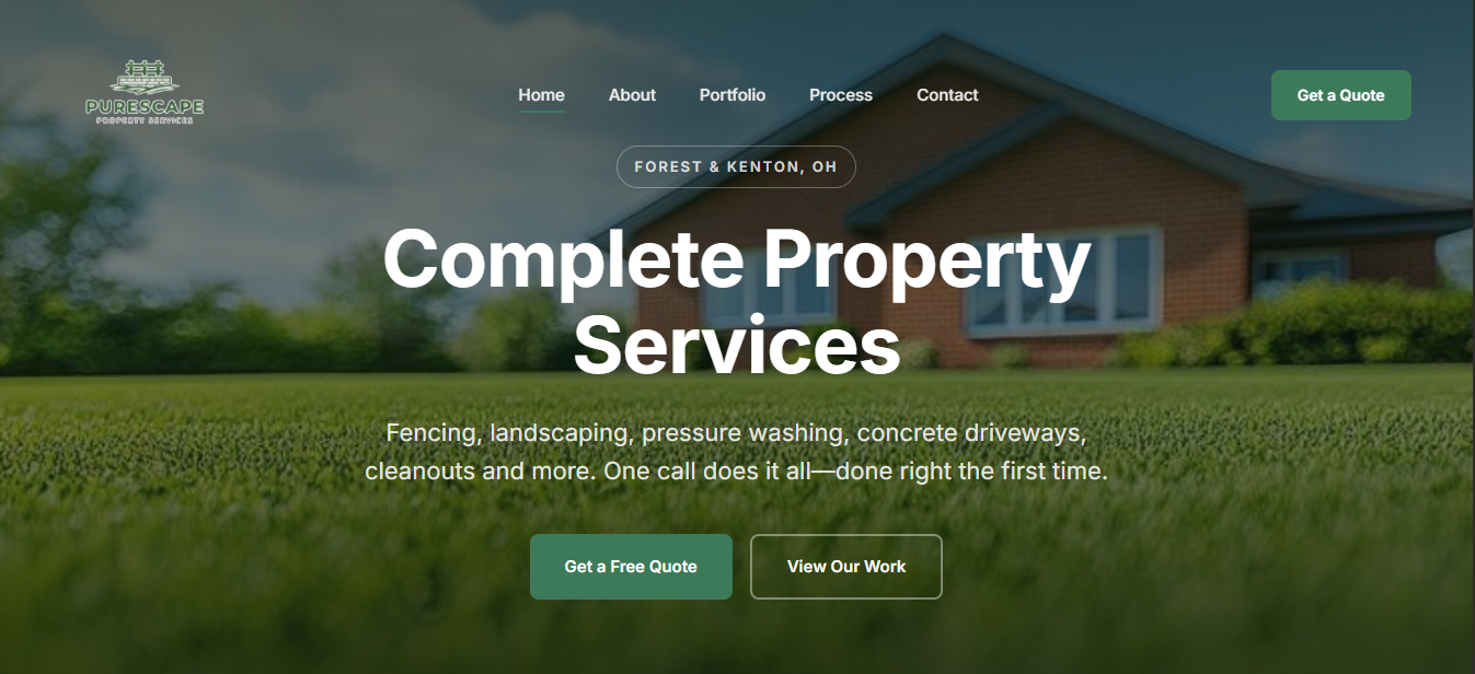 PureScape Property Services website screenshot